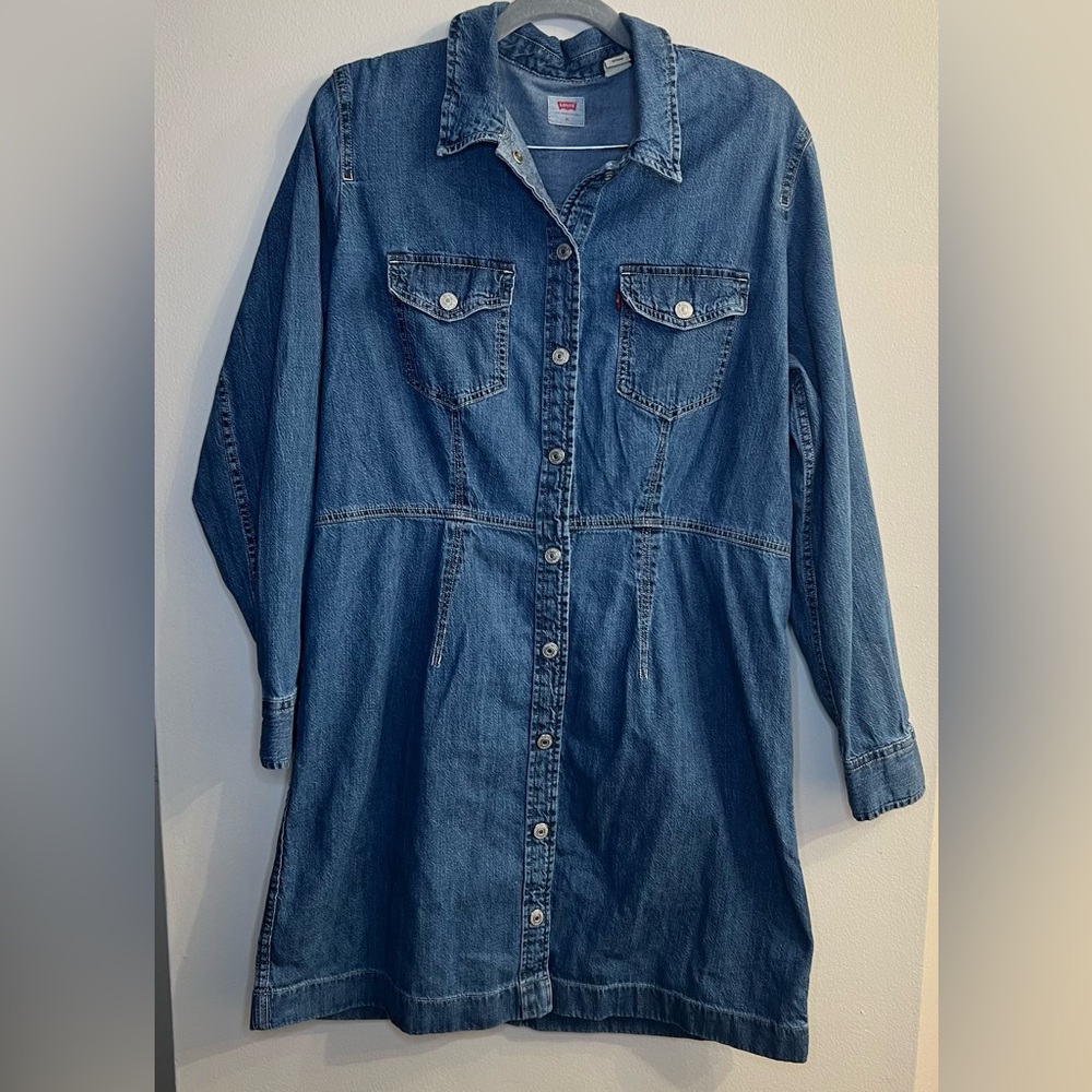 Levi's Blue Long Sleeve Denim Dress